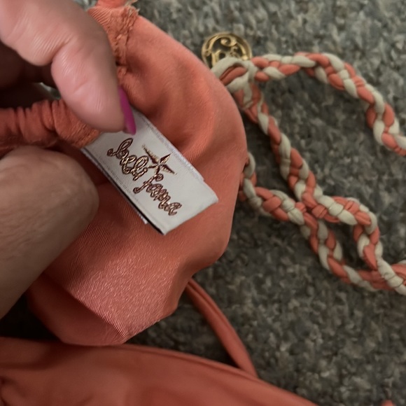 Luli Fama peach/orange string bikini size M. Good used condition. - Picture 7 of 7